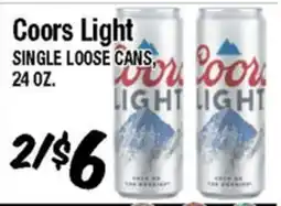 Western Beef Coors Light SINGLE LOOSE CANS, 24 OZ offer
