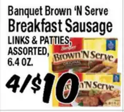 Western Beef Banquet Brown 'N Serve Breakfast Sausage LINKS & PATTIES, ASSORTED, 6.4 OZ offer