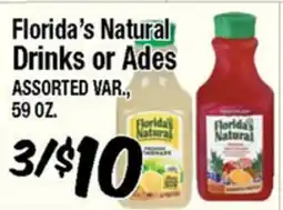 Western Beef Florida's Natural Drinks or Ades offer