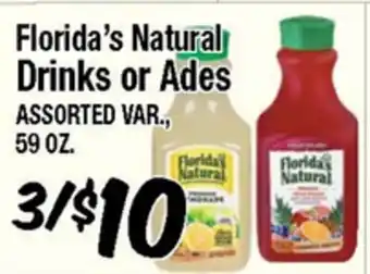 Western Beef Florida's Natural Drinks or Ades offer