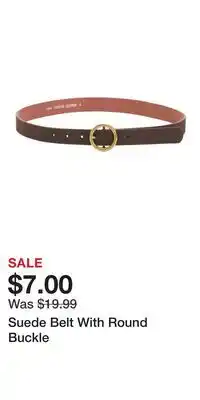 TJ Maxx Suede Belt With Round Buckle offer