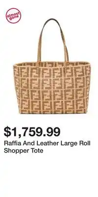 TJ Maxx Raffia And Leather Large Roll Shopper Tote offer