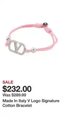 TJ Maxx Made In Italy V Logo Signature Cotton Bracelet offer