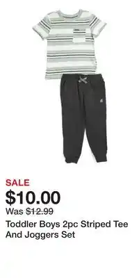 TJ Maxx Toddler Boys 2pc Striped Tee And Joggers Set offer