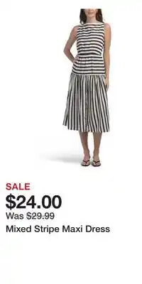 TJ Maxx Mixed Stripe Maxi Dress offer