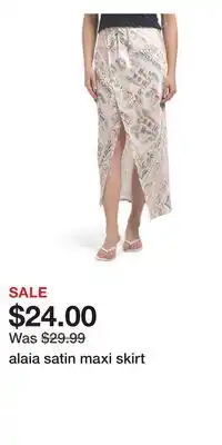 TJ Maxx alaia satin maxi skirt offer