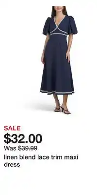 TJ Maxx linen blend lace trim maxi dress offer