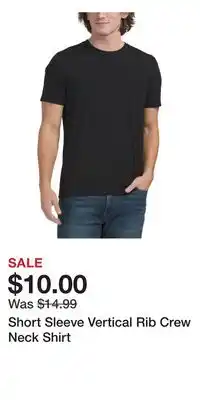 TJ Maxx Short Sleeve Vertical Rib Crew Neck Shirt offer