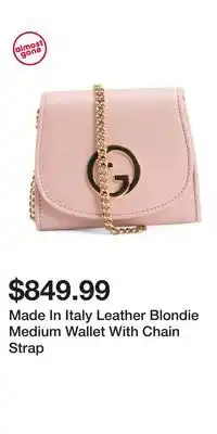 TJ Maxx Made In Italy Leather Blondie Medium Wallet With Chain Strap offer