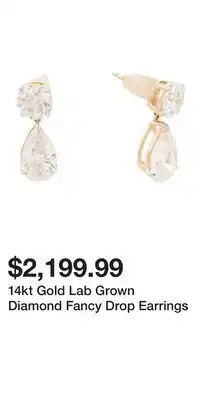 TJ Maxx 14kt Gold Lab Grown Diamond Fancy Drop Earrings offer