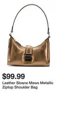 TJ Maxx Leather Sloane Mews Metallic Ziptop Shoulder Bag offer