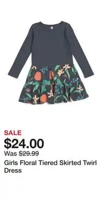 TJ Maxx Girls Floral Tiered Skirted Twirl Dress offer