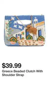 TJ Maxx Greece Beaded Clutch With Shoulder Strap offer