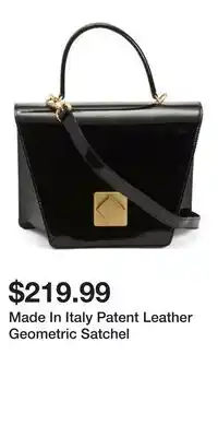 TJ Maxx Made In Italy Patent Leather Geometric Satchel offer