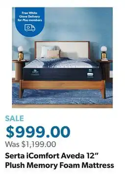 Sam's Club Serta iComfort Aveda 12 Plush Memory Foam Mattress offer