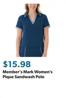 Sam's Club Member's Mark Women's Pique Sandwash Polo offer