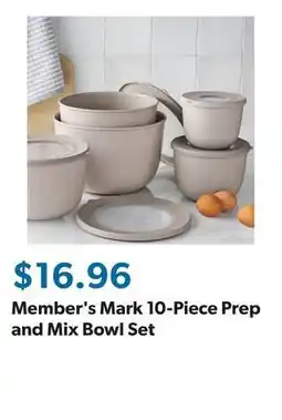 Sam's Club Member's Mark 10-Piece Prep and Mix Bowl Set offer