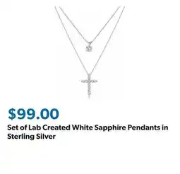 Sam's Club Set of Lab Created White Sapphire Pendants in Sterling Silver offer
