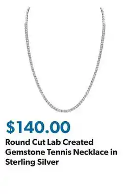 Sam's Club Round Cut Lab Created Gemstone Tennis Necklace in Sterling Silver offer