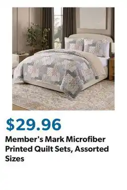 Sam's Club Member's Mark Microfiber Printed Quilt Sets, Assorted Sizes offer