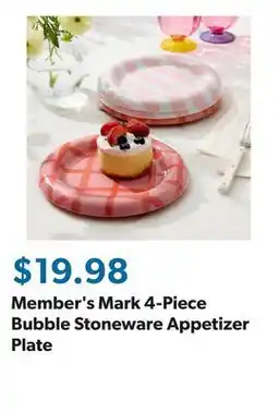 Sam's Club Member's Mark 4-Piece Bubble Stoneware Appetizer Plate offer