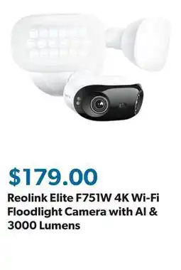 Sam's Club Reolink Elite F751W 4K Wi-Fi Floodlight Camera with AI & 3000 Lumens offer