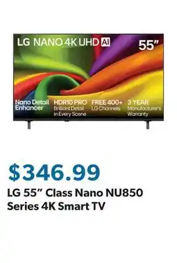 Sam's Club LG 55 Class Nano NU850 Series 4K Smart TV offer