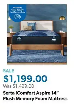 Sam's Club Serta iComfort Aspire 14 Plush Memory Foam Mattress offer