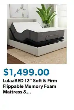Sam's Club LulaaBED 12 Soft & Firm Flippable Memory Foam Mattress & Adjustable Base Set offer