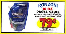 Ollie's RONZONI 10 OZ. PASTA SAUCE offer