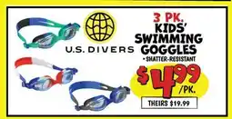 Ollie's U.S DIVERS 3 PK. KIDS' SWIMMING GOGGLES offer