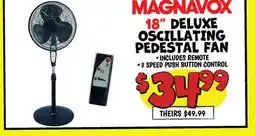 Ollie's MAGNAVOX 18 DELUXE OSCILLATING PEDESTAL FAN offer