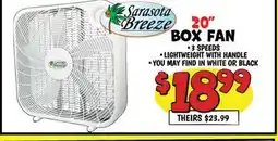 Ollie's SARASOTA BREEZE 20 BOX FAN offer