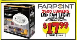 Ollie's FARPOINT 2500 LUMENS LED FAN LIGHT offer