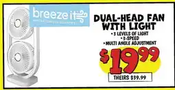 Ollie's SARASOTA BREEZE DUAL-HEAD FAN WITH LIGHT offer