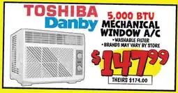 Ollie's TOSHIBA Danby 5, 000 BTU MECHANICAL WINDOW A/C offer