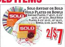 Trade Fair Supermarket SOLO Anyday or Bold Hold Plates or Bowls offer