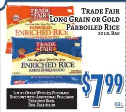 Trade Fair Supermarket Trade Fair Long Grain or Gold Parboiled Rice offer