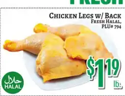 Trade Fair Supermarket CHICKEN LEGS w/ BACK offer