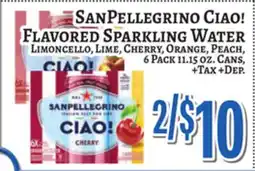 Trade Fair Supermarket SANPELLEGRINO CIAO! FLAVORED SPARKLING WATER offer