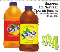 Trade Fair Supermarket Snapple All Natural Teas or Drinks offer