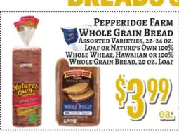 Trade Fair Supermarket Pepperidge Farm Whole Grain Bread offer