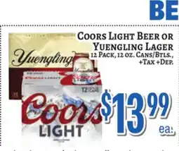 Trade Fair Supermarket Coors Light Beer OR Yuengling Lager offer