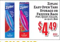 Trade Fair Supermarket ZIPLOC EASY OPEN TABS STORAGE OR FREEZER BAGS offer
