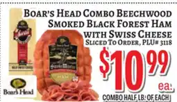Trade Fair Supermarket Boar's Head Combo Beechwood Smoked Black Forest Ham with Swiss Cheese offer