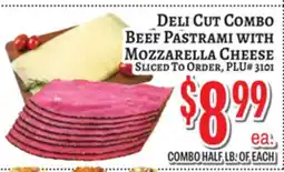 Trade Fair Supermarket DELI CUT COMBO BEEF PASTRAMI WITH MOZZARELLA CHEESE offer