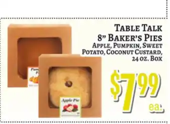 Trade Fair Supermarket TABLE TALK 8 BAKER'S PIES offer