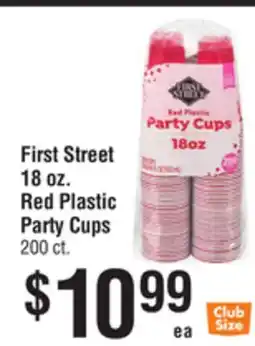 Smart & Final First Street 18 oz. Red Plastic Party Cups offer