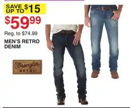 Dunham's Sports WRANGLER MEN'S RETRO DENIM offer