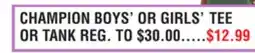 Dunham's Sports CHAMPION BOYS' OR GIRLS' TEE OR TANK offer